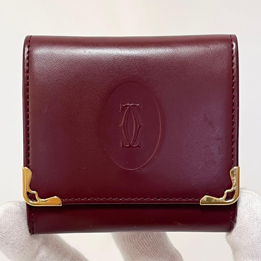 Cartier カルティエ コインケース 小銭入れ 財布 レザー ボルドー