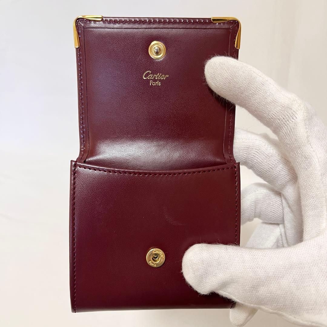Cartier カルティエ コインケース 小銭入れ 財布 レザー ボルドー