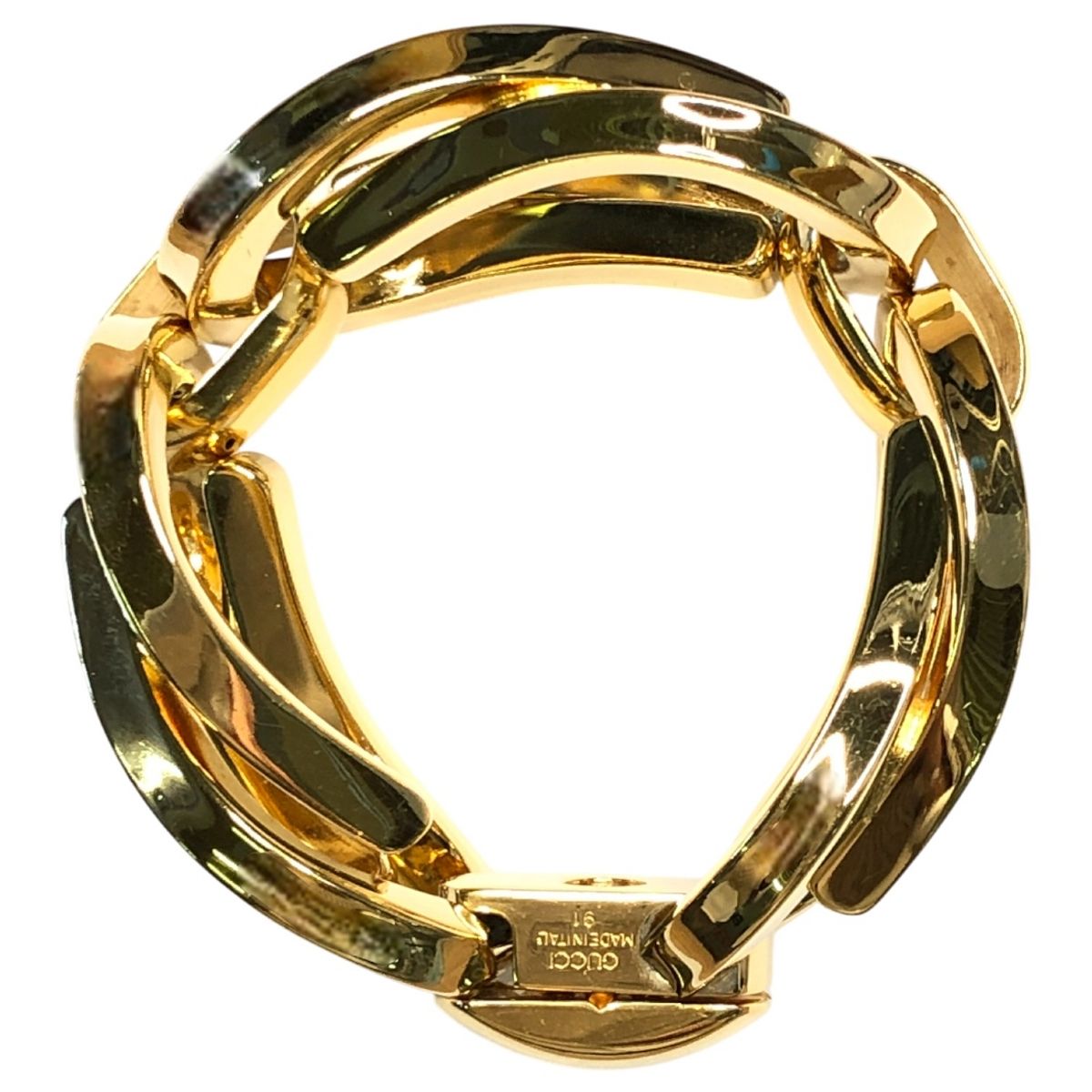 グッチ GUCCI チェーン ブレスレット バングル GP ゴールド メッキ