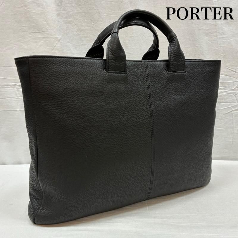 ポーター WITH ウィズ BRIEF TOTE BAG (L) シュリンク レザー トート
