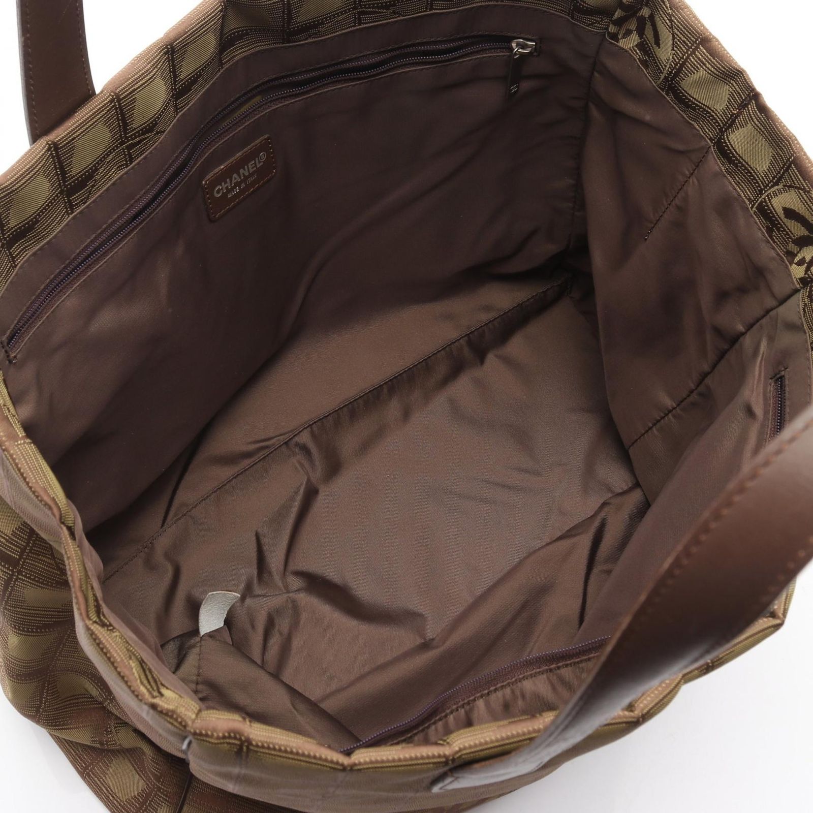 シャネル CHANEL トートバッグ ニュートラベルラインMM カーキ レザー