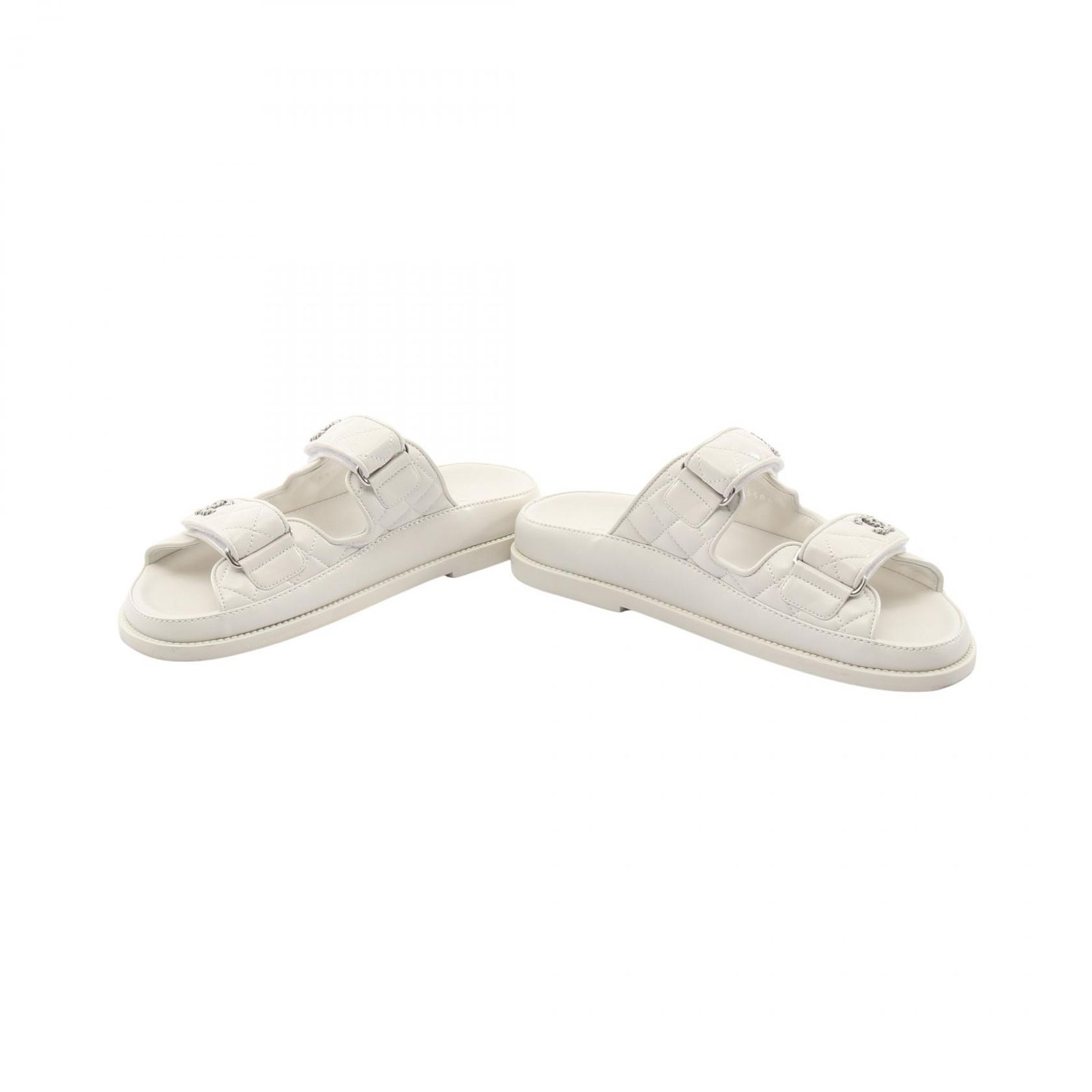 シャネル CHANEL サンダル マトラッセ ココマーク G45507 ホワイト