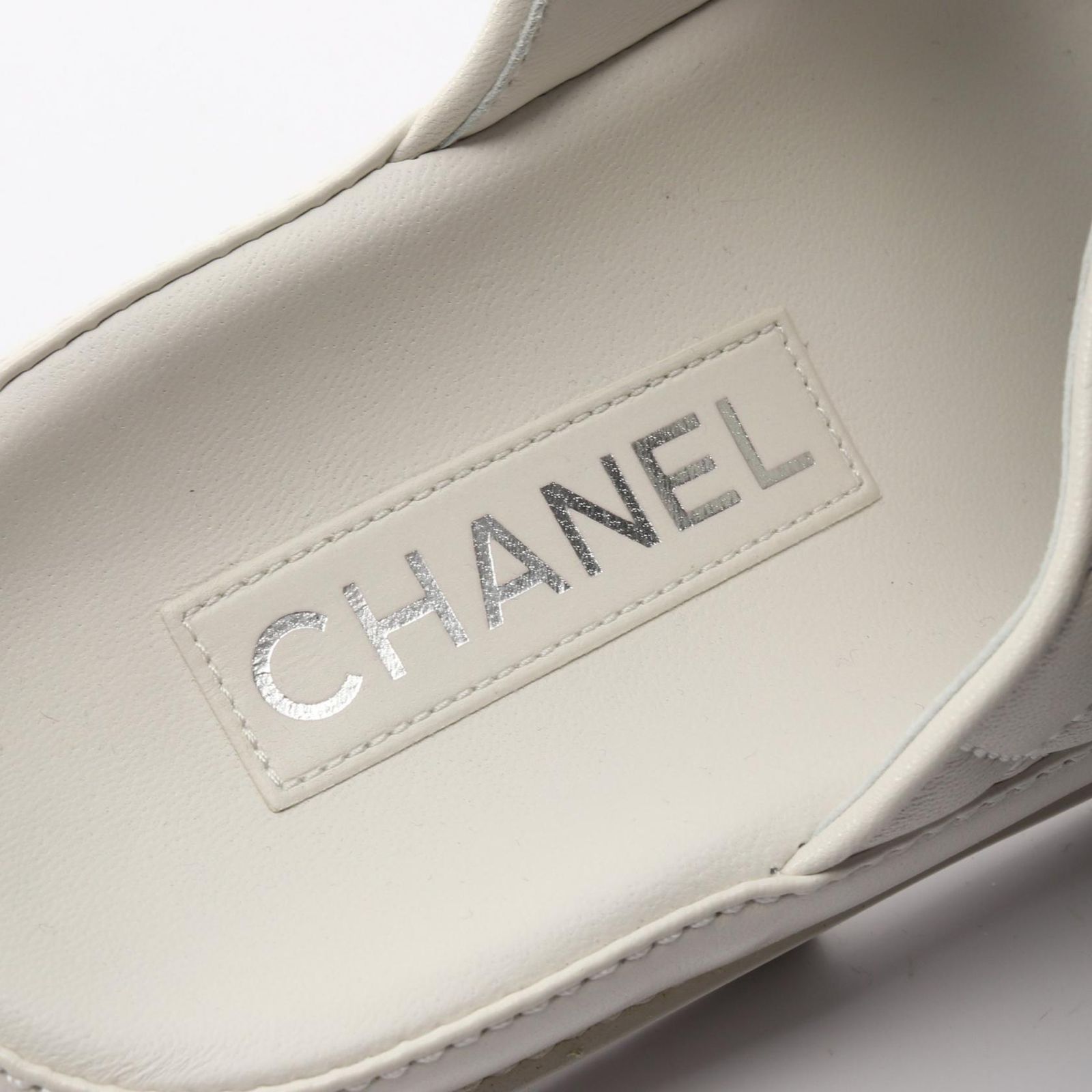 シャネル CHANEL サンダル マトラッセ ココマーク G45507 ホワイト