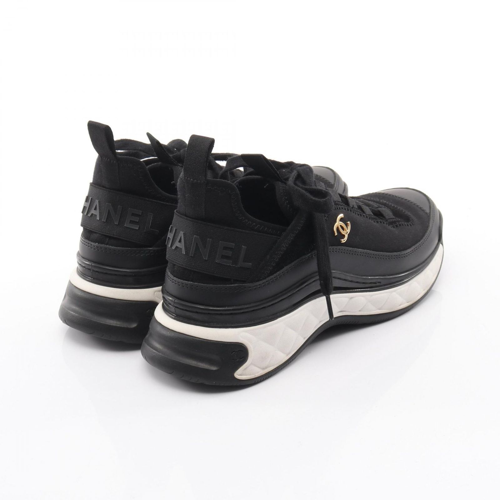 シャネル CHANEL スニーカー ココマーク G35617 ブラック レザー 