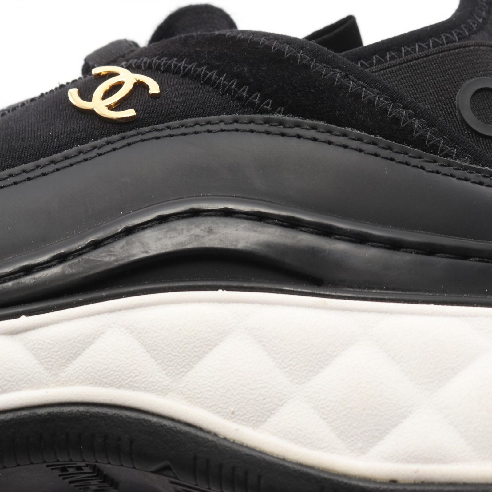 シャネル CHANEL スニーカー ココマーク G35617 ブラック レザー 