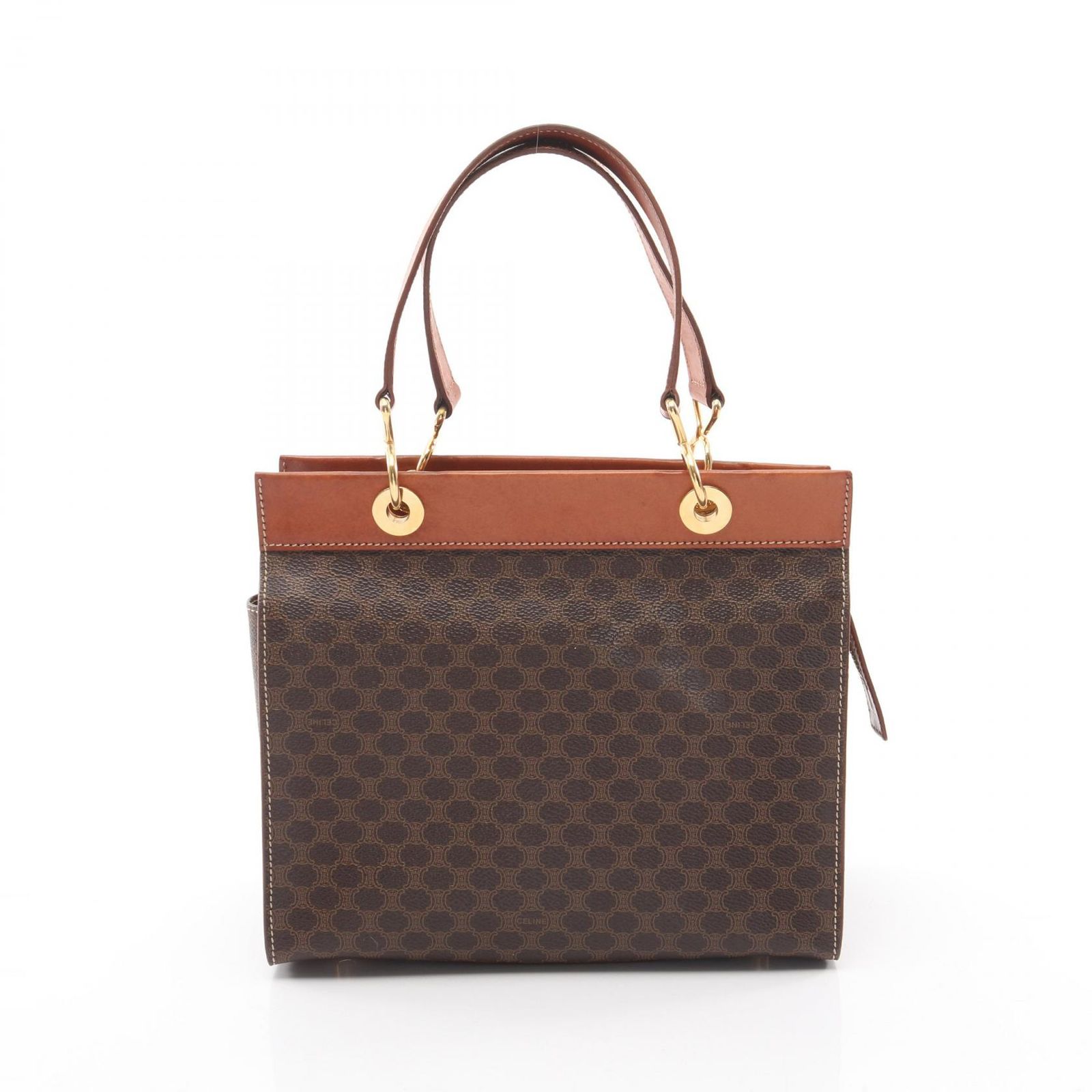 セリーヌ CELINE ハンドバッグ マカダム ダークブラウン PVC