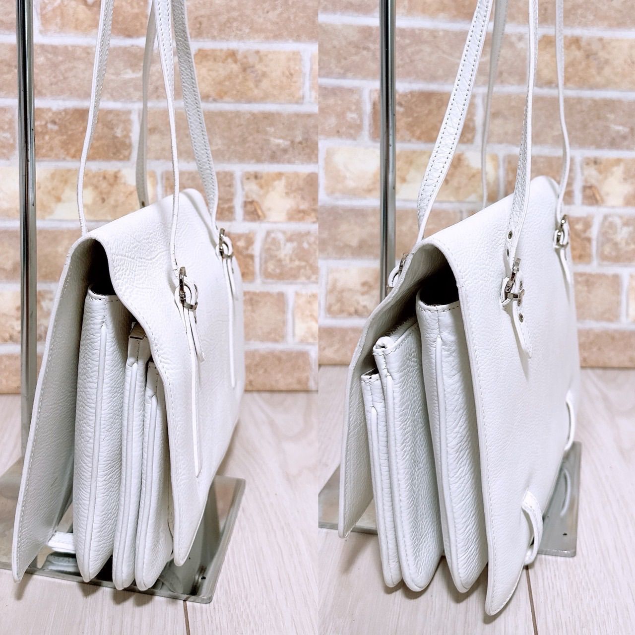 美品) Ferragamo(フェラガモ)ハンドバッグ レザー ホワイト - メルカリ