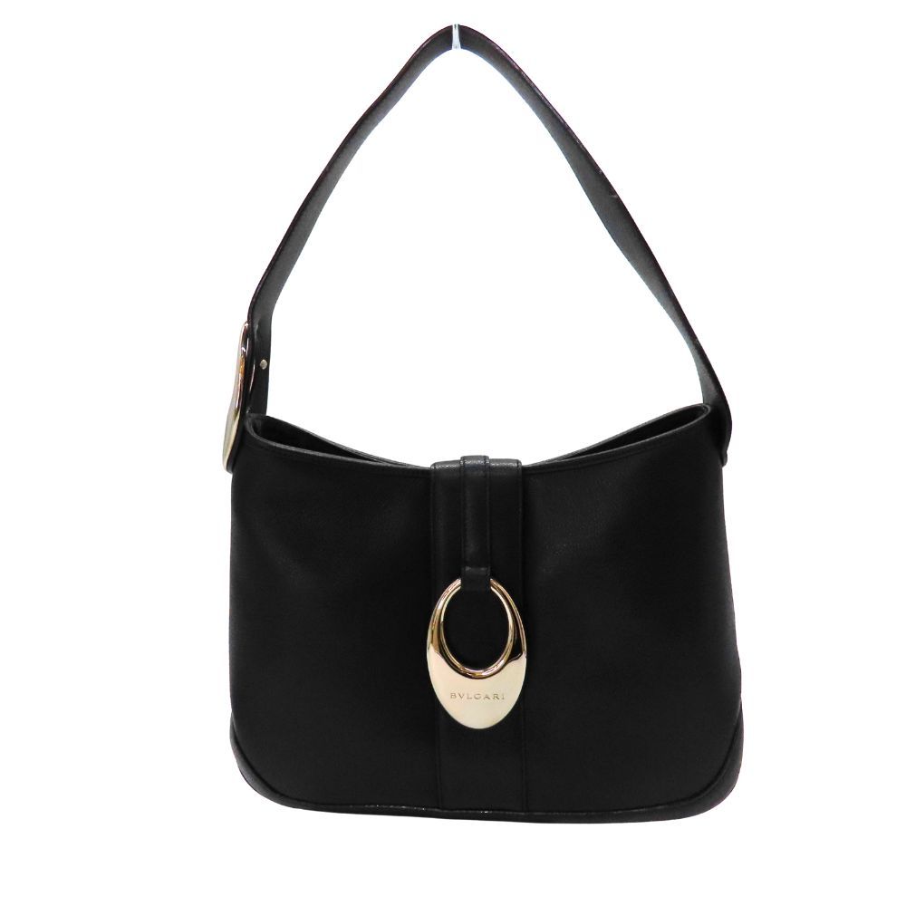 BVLGARI ブルガリ エナメルレザー ワンショルダーバッグ ブラック