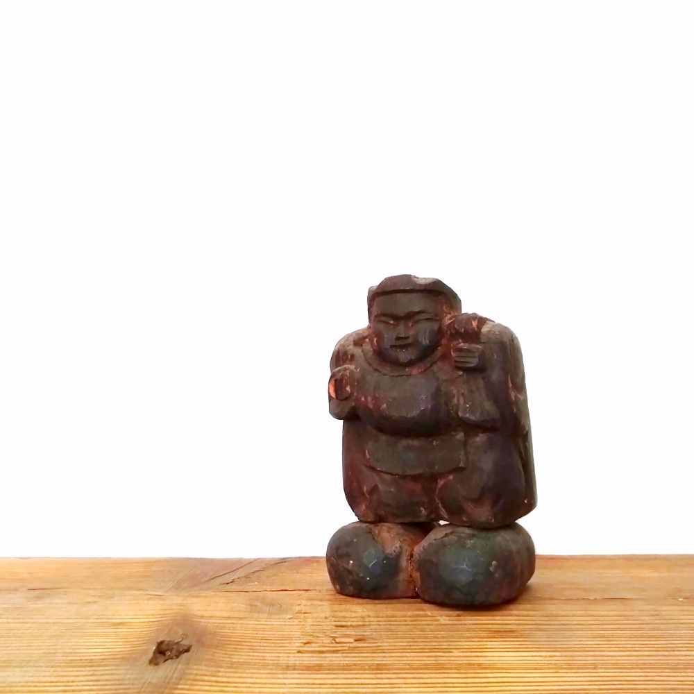 大黒天 木彫像 江戸 明治 古色 古民芸 民藝 民間信仰 商売繁盛 骨董 大黒天 木彫像 明治 古色 古民芸 民藝 民間信仰 商売繁盛 骨董