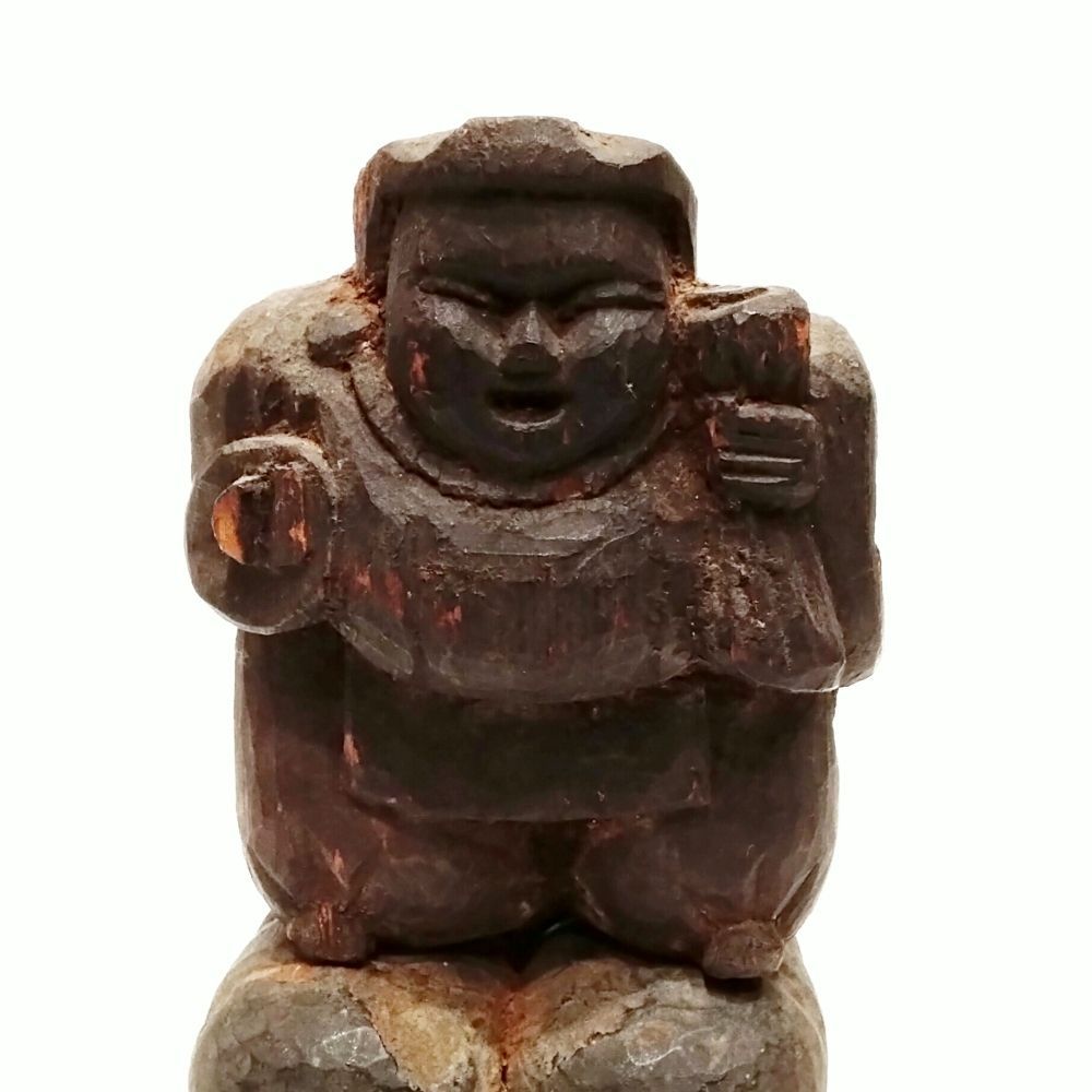 仏教美術　七福神　土偶のような大黒天　置物　江戸〜明治初期　日本美術　骨董 仏教美術 七福神 土偶のような大黒天 置物 江戸〜明治初期 日本美術 骨董