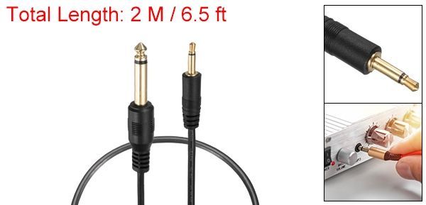 uxcell 1/8インチから1/4インチ 3.5mmから6.35mm Auxケーブル 交換用