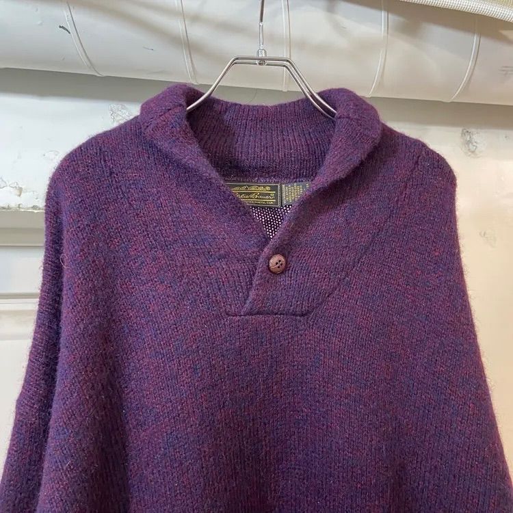 90s Eddie Bauer / エディーバウアー USA製 ショールカラーニット