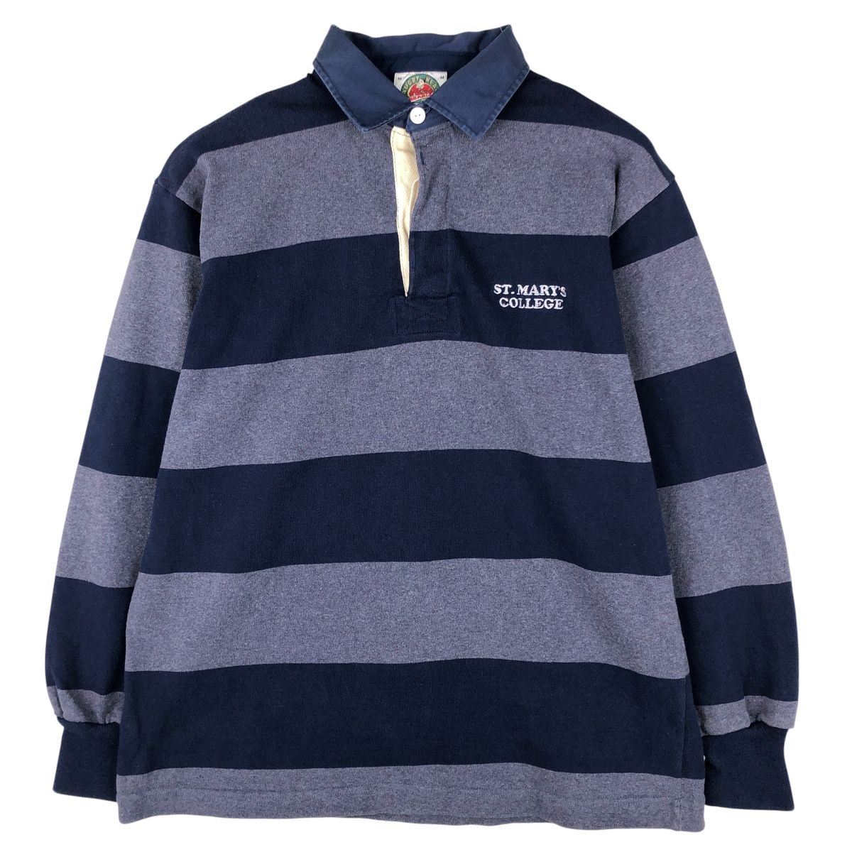 古着 バーバリアン BARBARIAN ボーダー柄 長袖 ラガーシャツ カナダ製