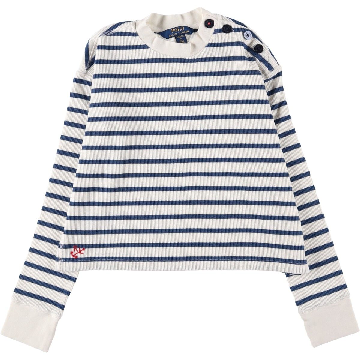 古着 ラルフローレン Ralph Lauren POLO RALPH LAUREN ボーダー柄 サーマルロンT ワッフル レディースL相当/eaa599339 古着 ラルフローレン Ralph Lauren POLO RALPH LAUREN ボーダー柄