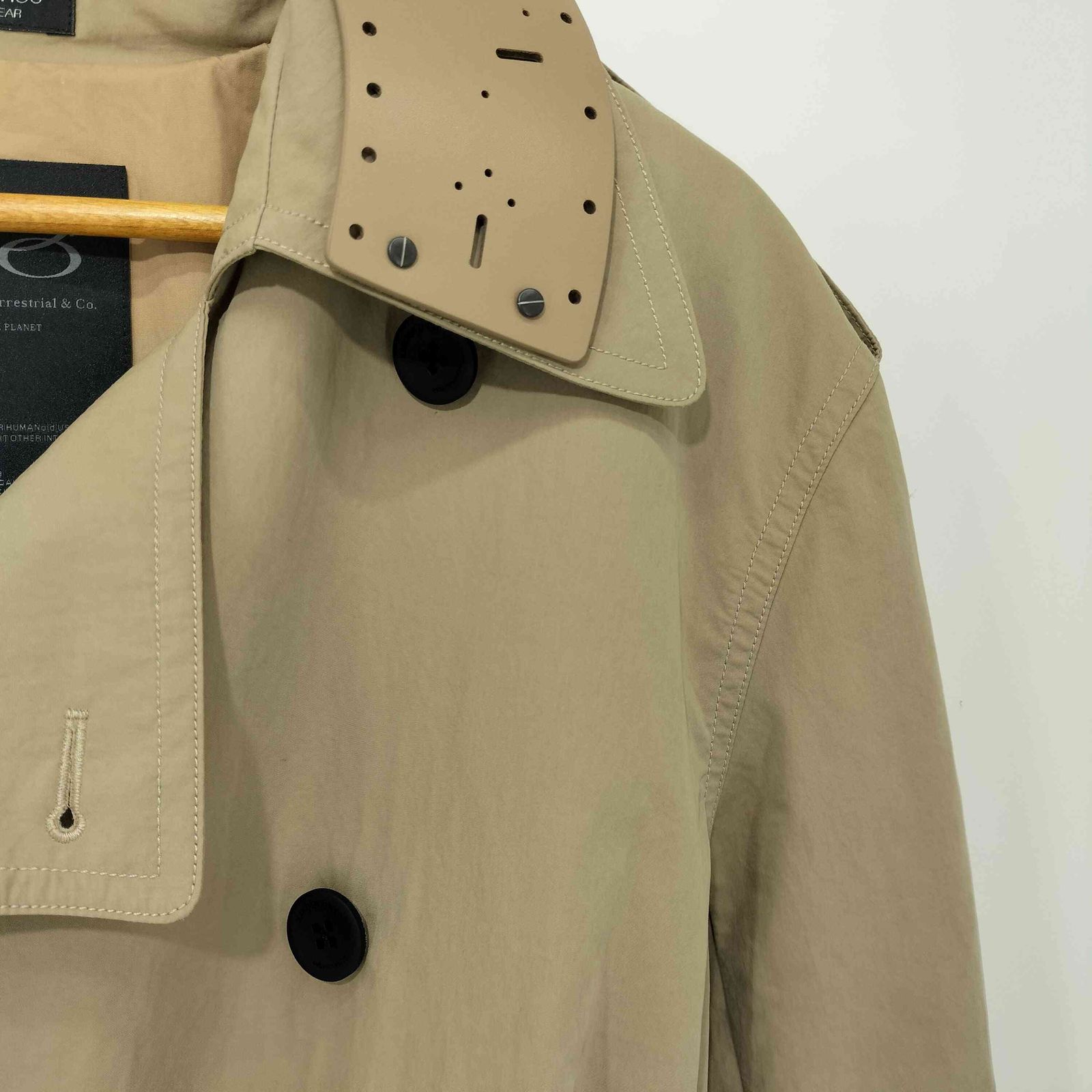 ザンダーゾウ XANDER ZHOU 襟異素材 ショート トレンチ コート メンズ