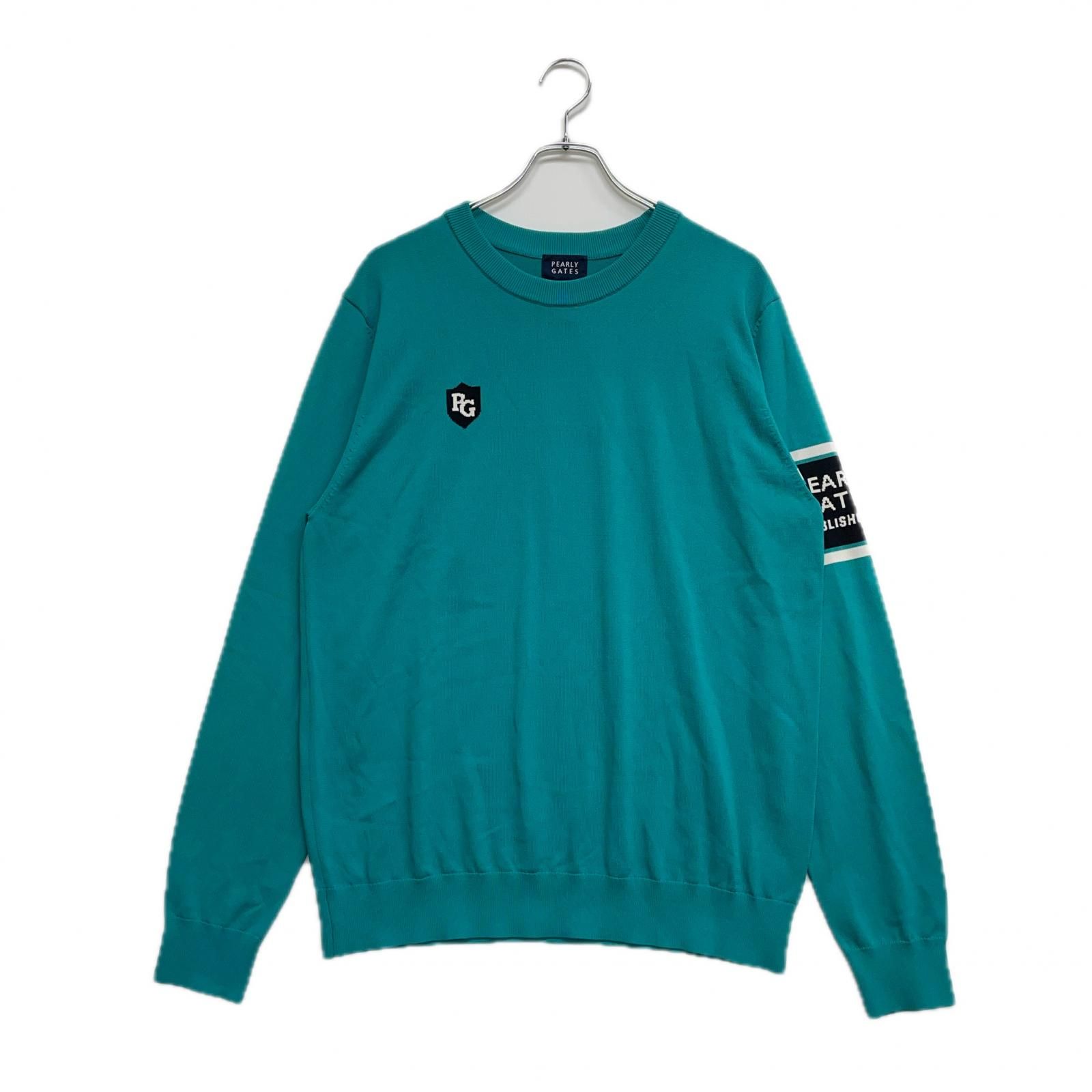PEARLY GATES グリーン ニットセーター サイズ6超美品 メンズ パーリーゲイツ PEARLY GATES セーター 6(LL) 緑系 グリーン系