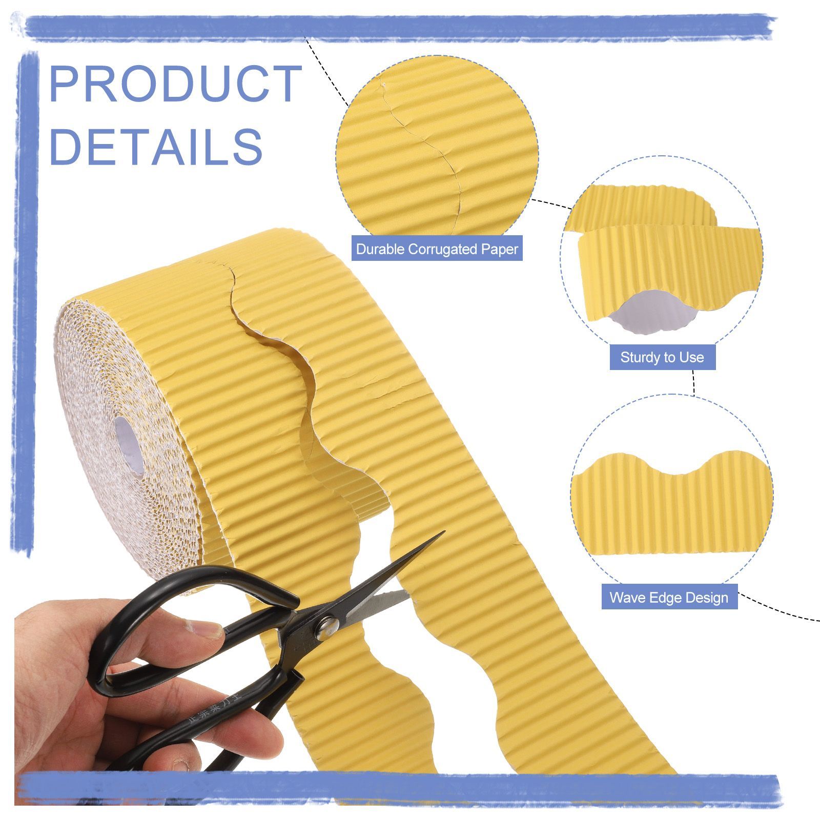 uxcell 49.2フィート 掲示板ボーダー 縦波 装飾用段ボールボーダー 波状 ロールボーダー トリム クラフト 教室 オフィス  DIYプロジェクト パーティー 誕生日 装飾用 イエロー - メルカリ Aodaer 12ロール 787.4フィート スカラップ掲示板ボーダー  マルチカラー 教室 ...