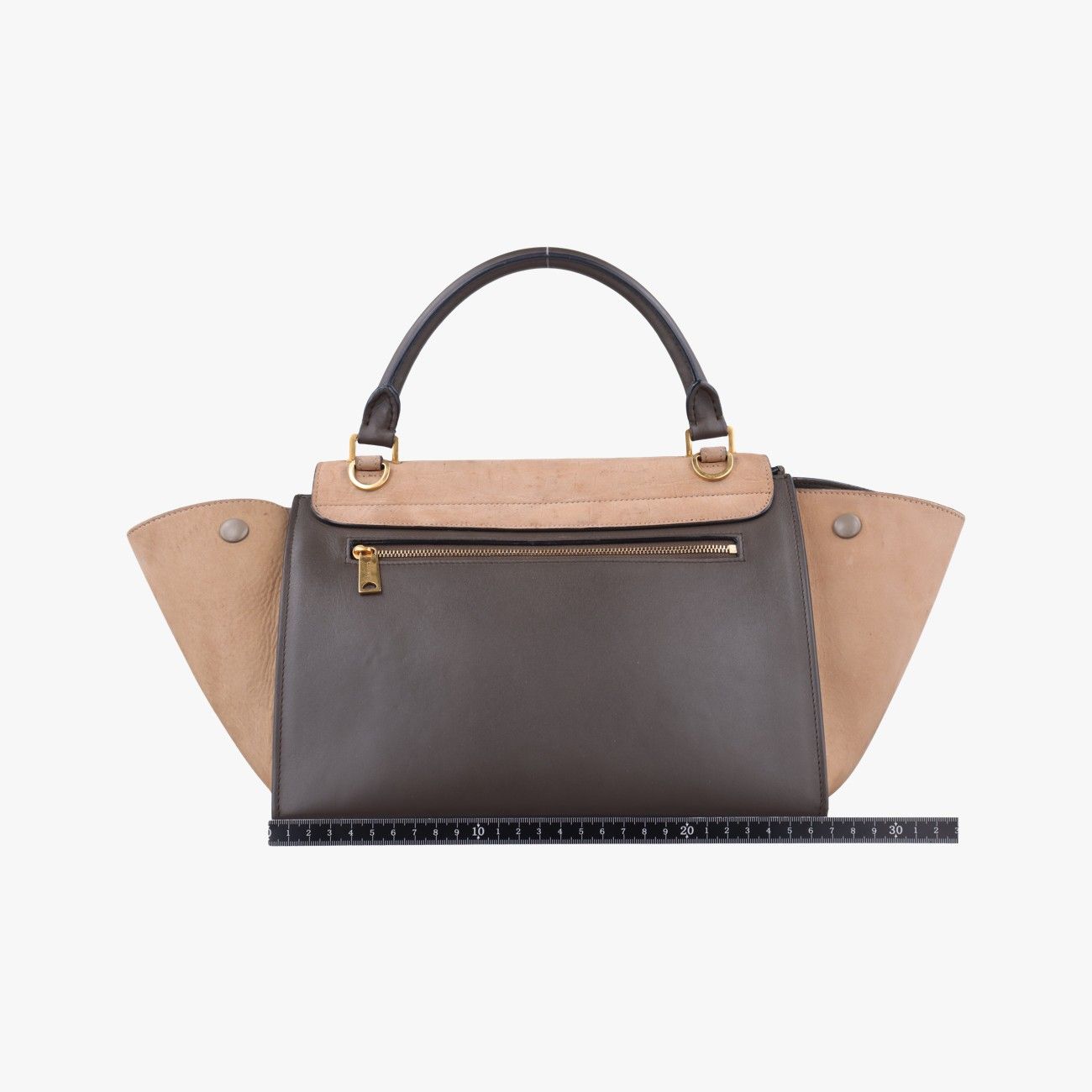 セリーヌCelineトラペーズ ピンク×ベージュ×ブラウン レザー×スエード