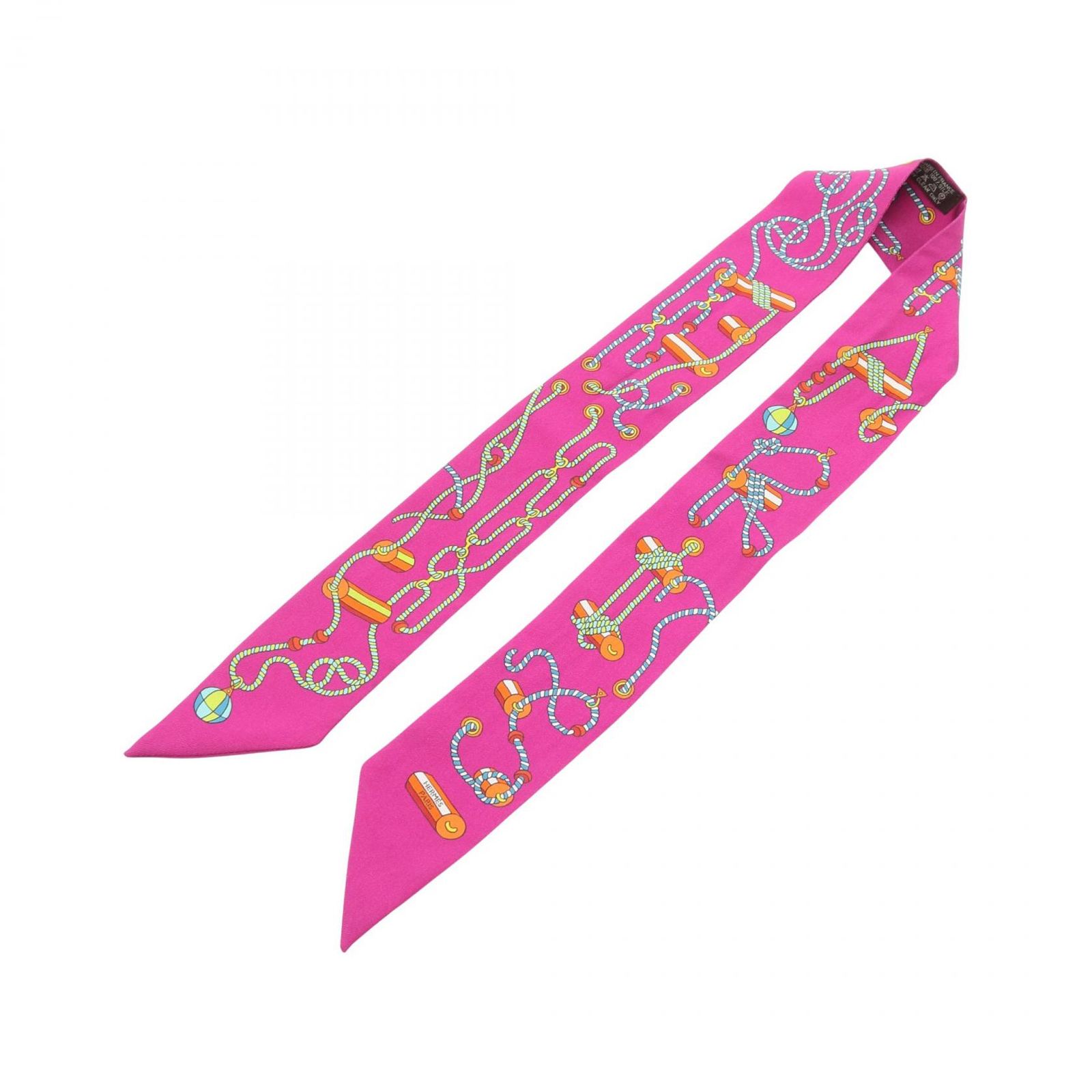 エルメス HERMES スカーフ ツイリー CORDAGES シルク レディース A