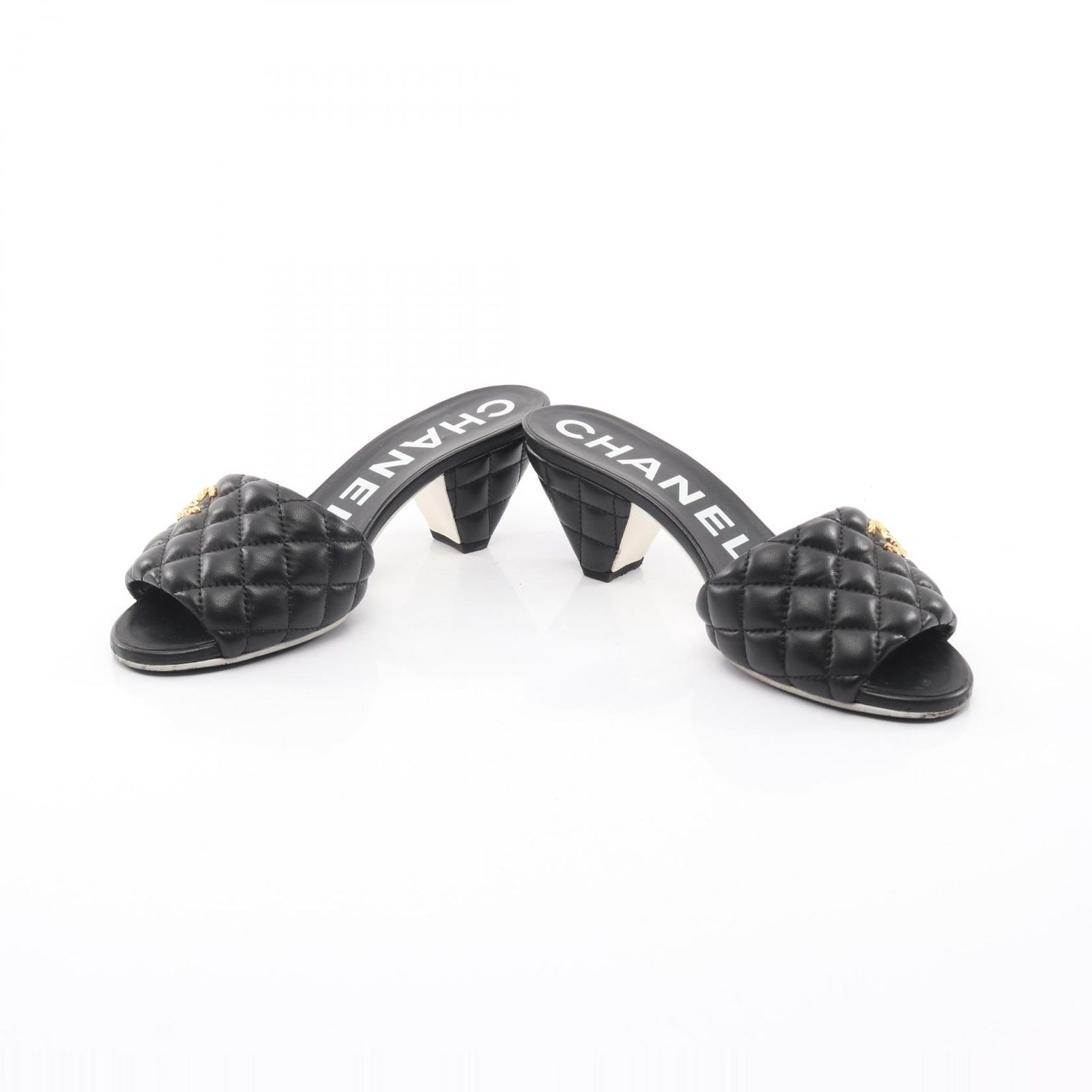 シャネル CHANEL サンダル マトラッセ ココマーク G38820 ブラック