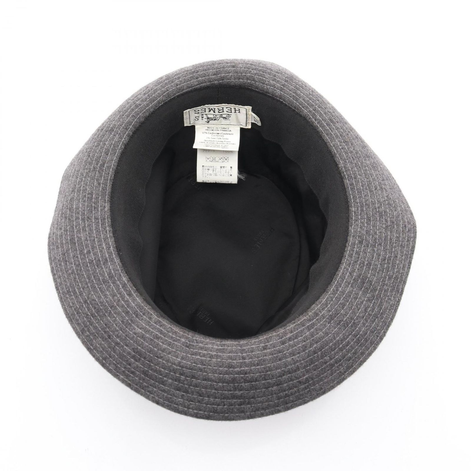 エルメス HERMES ハット グレー シルク ハット レディース Used A