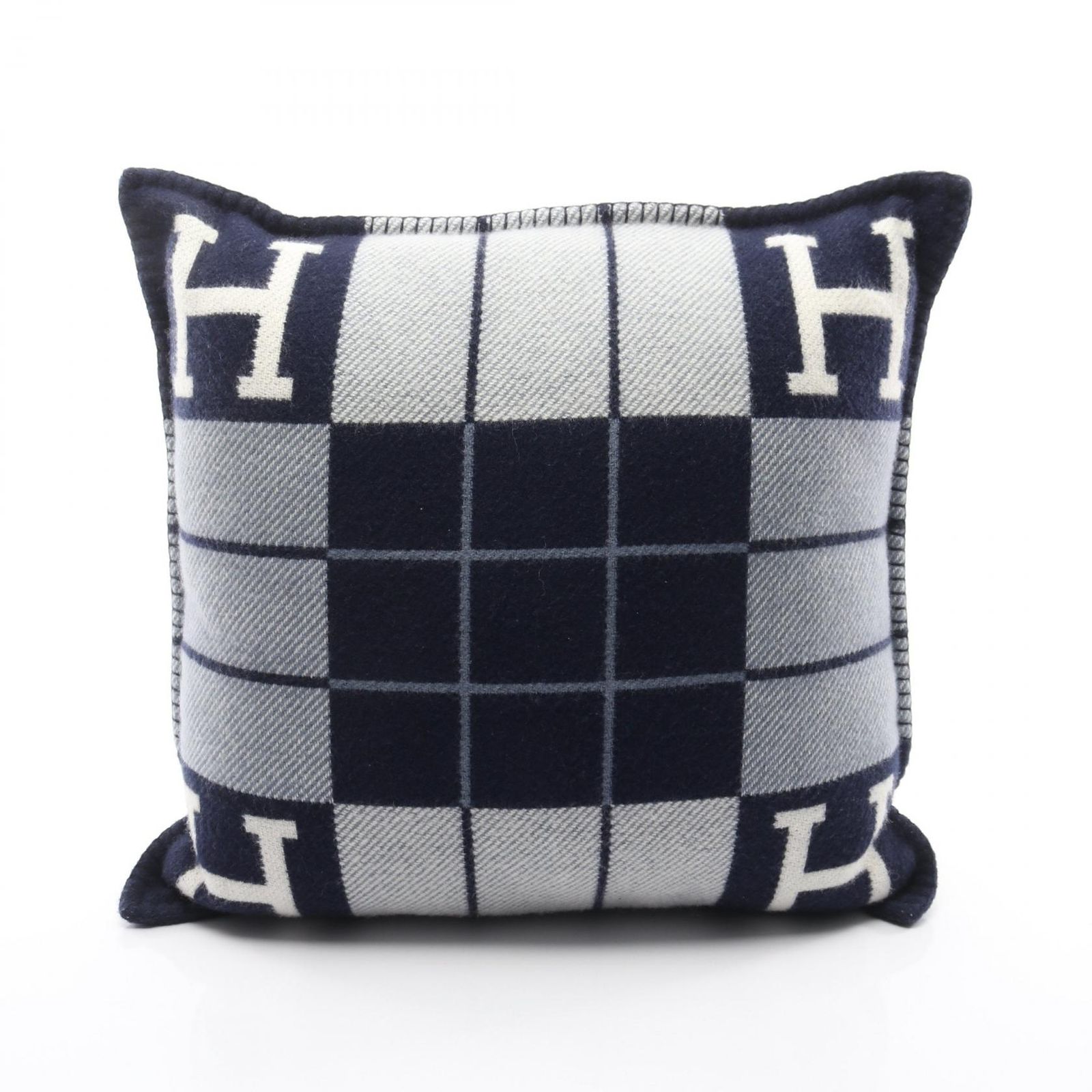 エルメス HERMES アヴァロン3 PM ブルー系 ウール クッション
