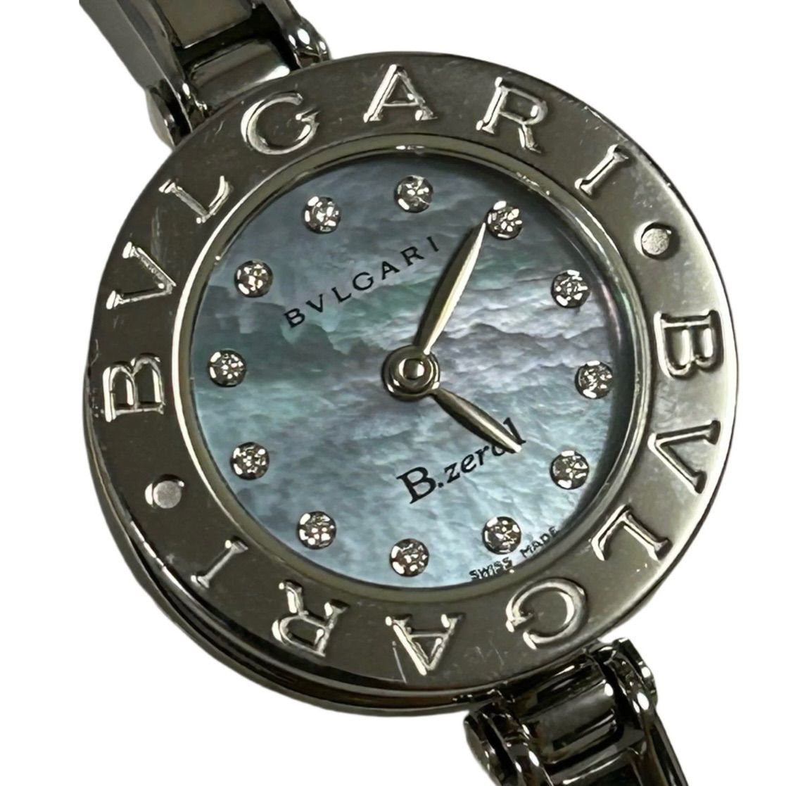 中古】BVLGARI ブルガリ B-zero1 12Pダイヤ BZ22S ブルーシェル文字盤
