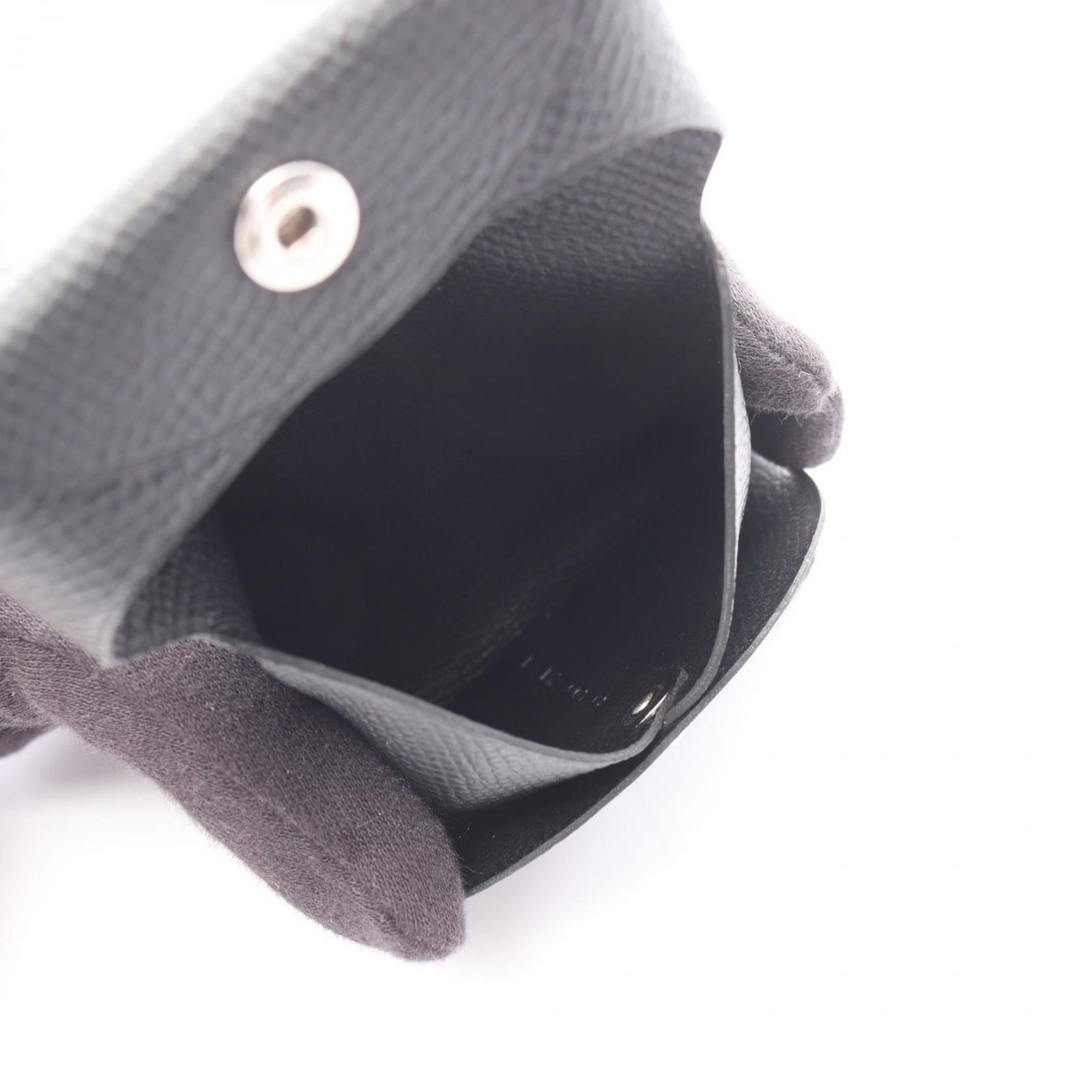 エルメス HERMES コインケース バスティア ブラック レザー バスティア