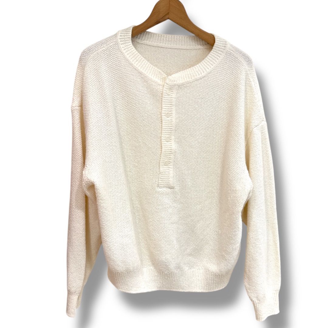 FRAMeWORK カノコ2WAYヘンリーニット　ホワイト 新品未使用タグ付き フレームワーク FRAMeWORK ≪追加予約 / 新色≫カノコ2WAYヘンリー