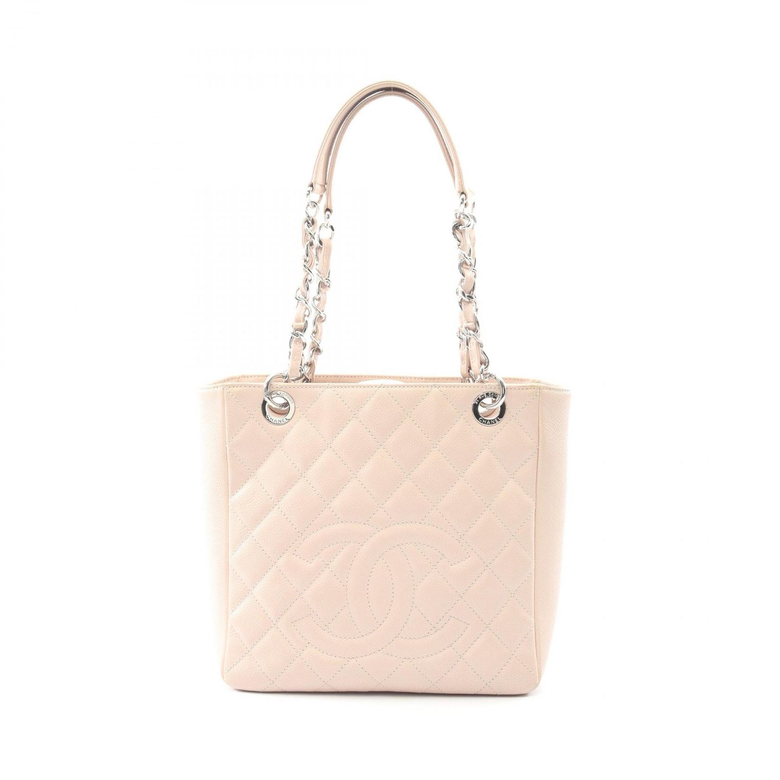 シャネル CHANEL トートバッグ マトラッセ PST ベビーピンク レザー チェーントート レディース B