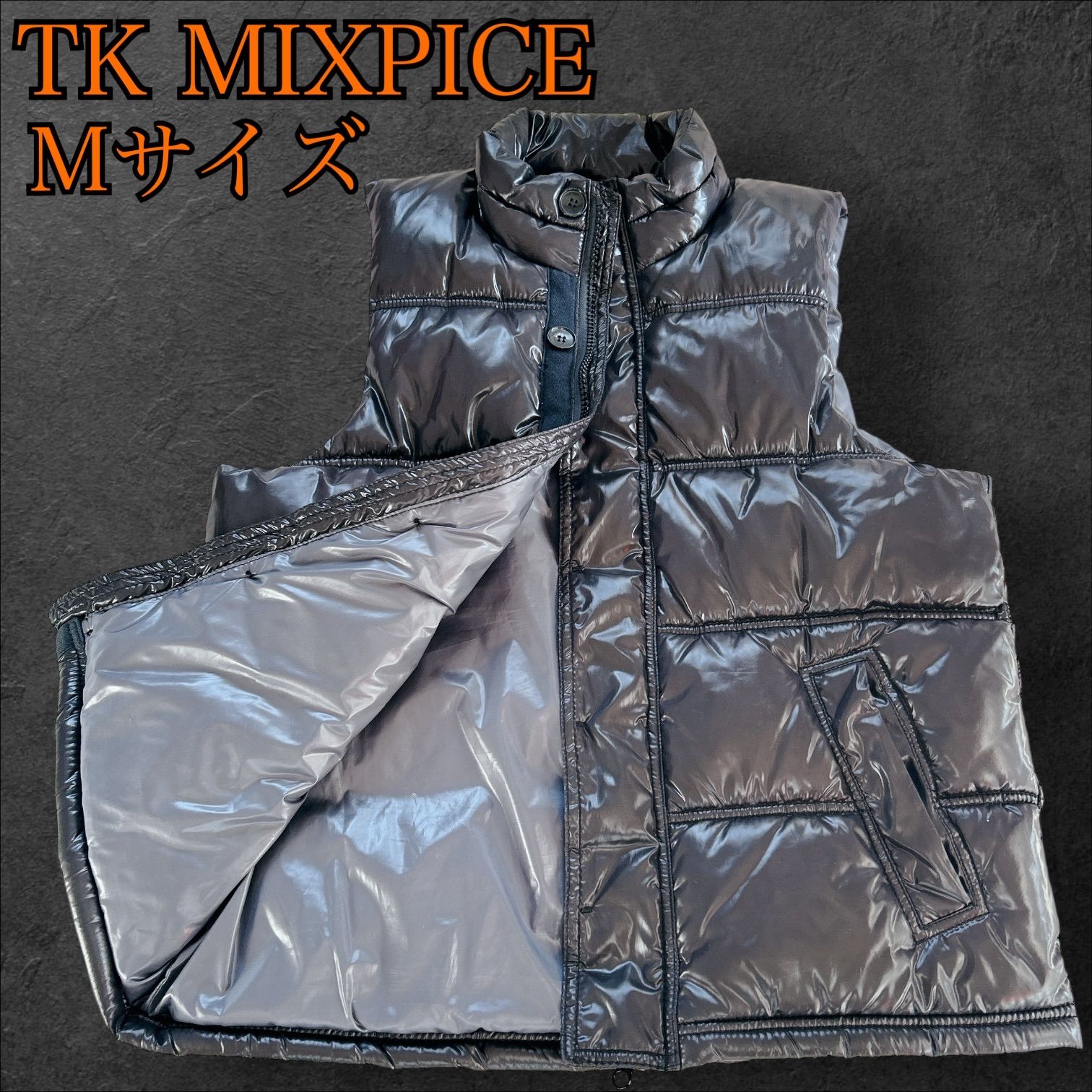 archive Y2K 00s old TK MIXPICE フェイク ダウン ベスト Mサイズ 平成