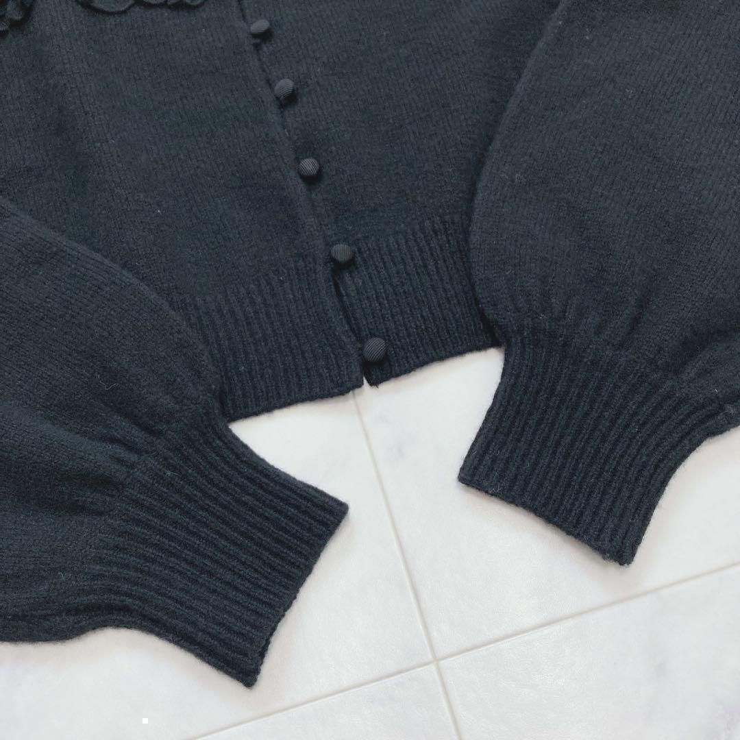 LANVIN en Bleu 定価2.3万 フリルカーディガン ブラック 38 LANVIN en Bleu 定価2.3万 フリルカーディガン ブラック 38 【公式通販】