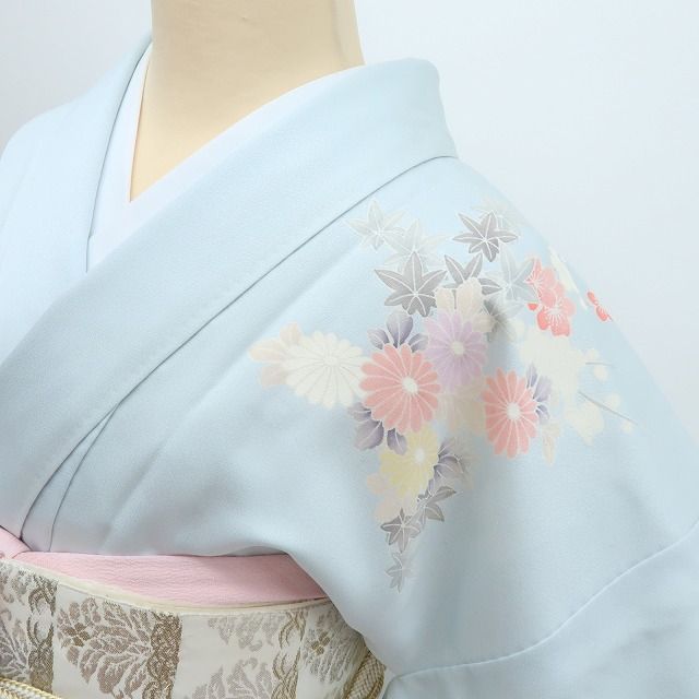 百華❀Y4307◇正絹 手縫い仕立て 牡丹 菊 桜 梅 訪問着 着物 単品