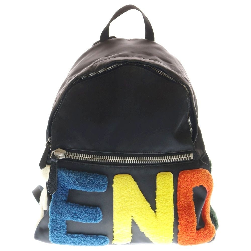FENDI (フェンディ) ボア ロゴ ナイロン リュック バックパック