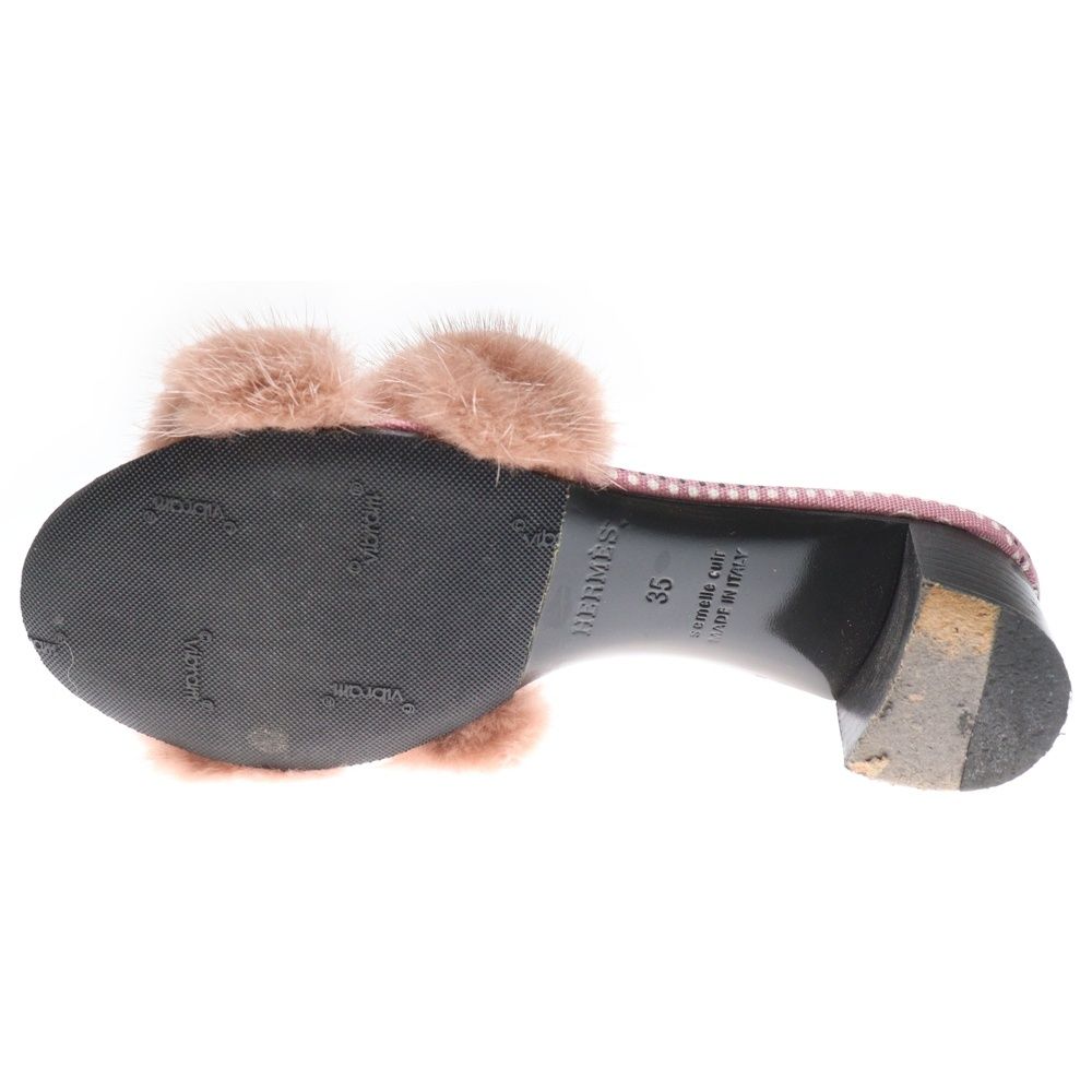 HERMES ファーサンダル ピンク HERMES (エルメス) OASHIS SANDAL GRANIT ROSE オアシス グラニット