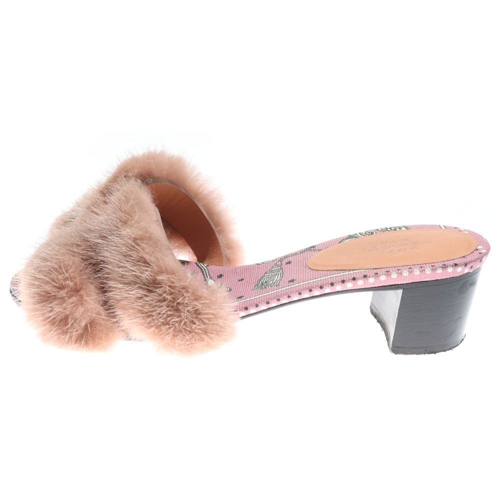 HERMES ファーサンダル ピンク HERMES (エルメス) OASHIS SANDAL GRANIT ROSE オアシス グラニット