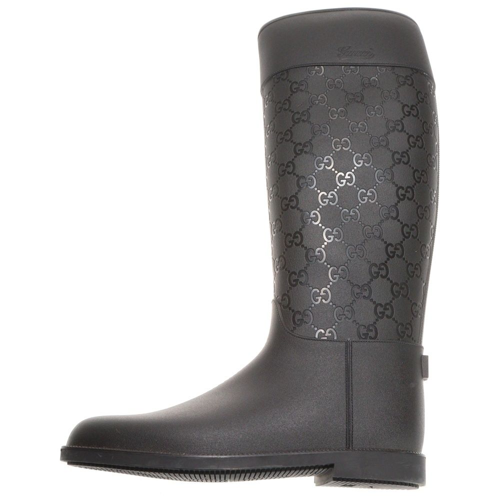 GUCCI 黒 ラバーブーツ　レインブーツ GUCCI (グッチ) GG ラバーレインブーツ ブラック レディース - メルカリ