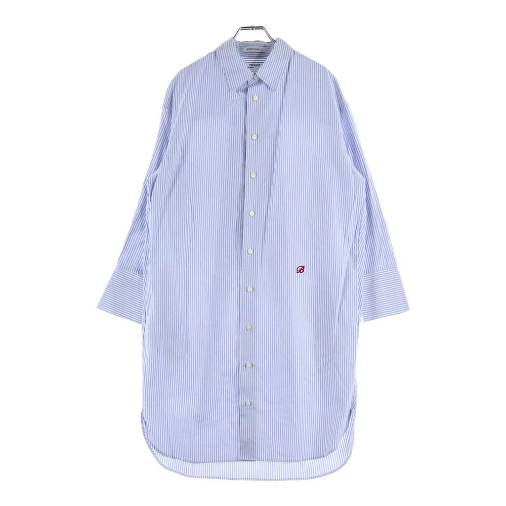 MADISONBLUE (マディソンブルー) 刺繍 ストライプ 長袖シャツ ブルー