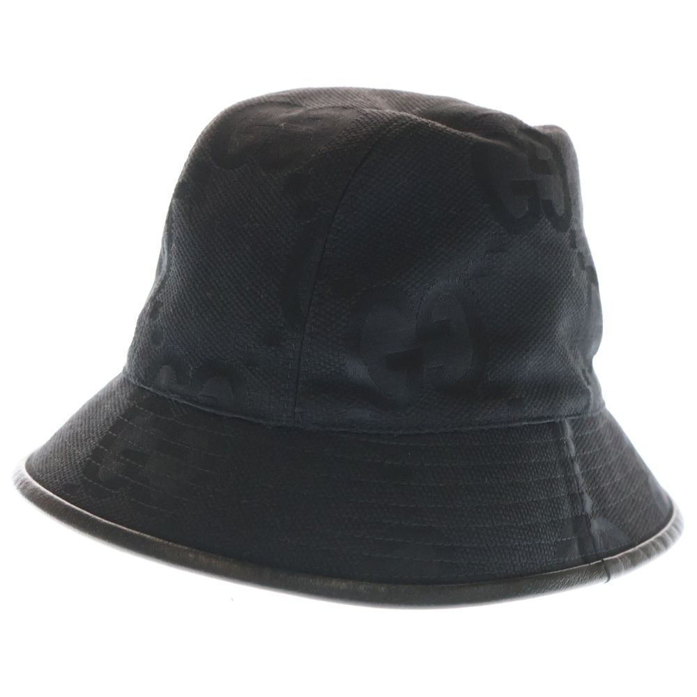GUCCI (グッチ) ジャンボ GGキャンバス バケットハット 帽子 ブラック