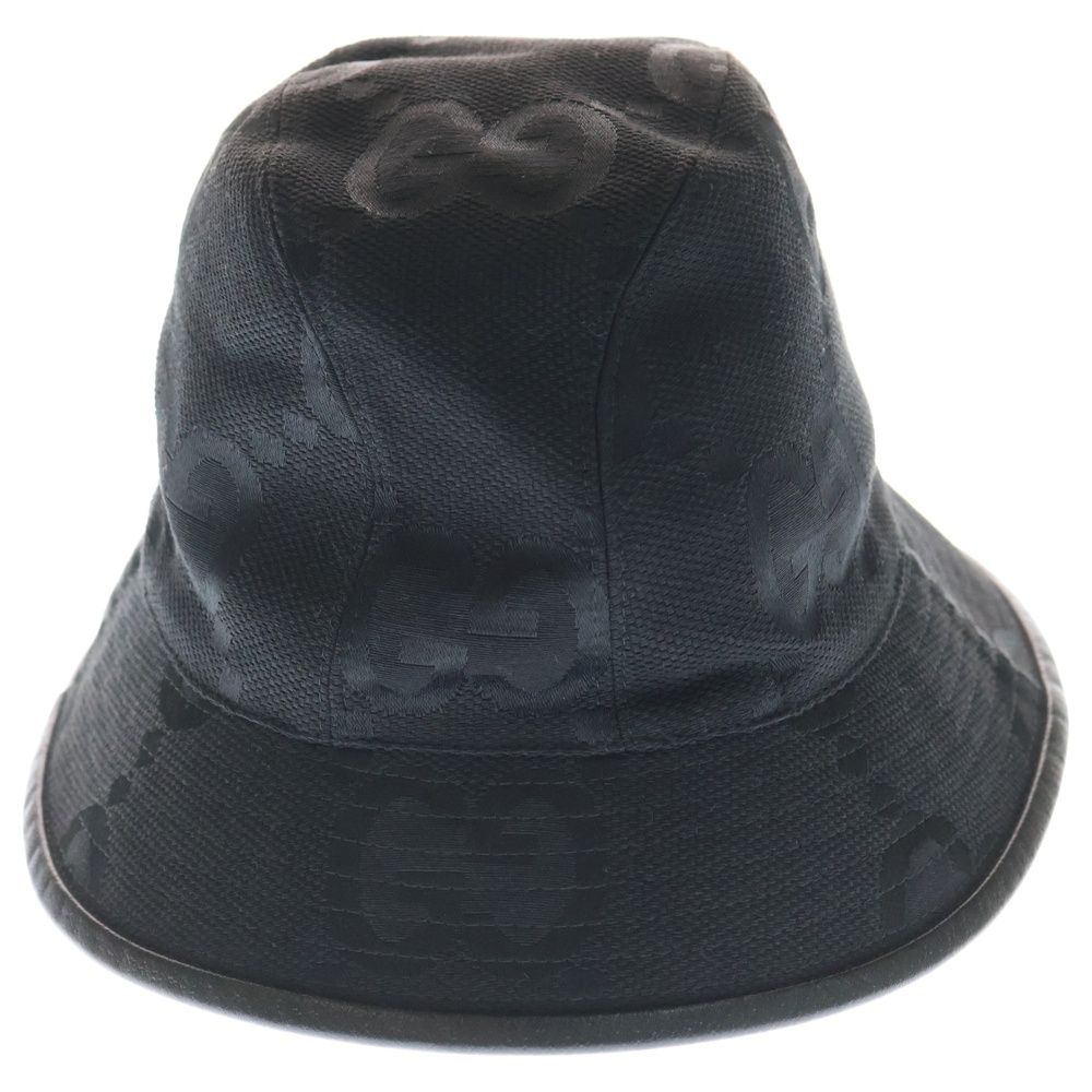 GUCCI (グッチ) ジャンボ GGキャンバス バケットハット 帽子 ブラック