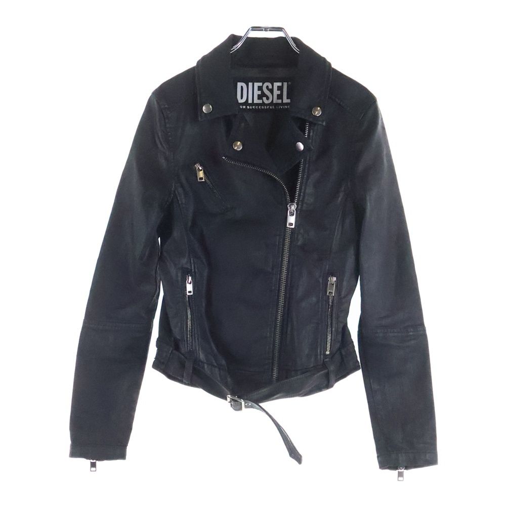 DIESEL (ディーゼル) レザーライダースジャケット レディース ブラック