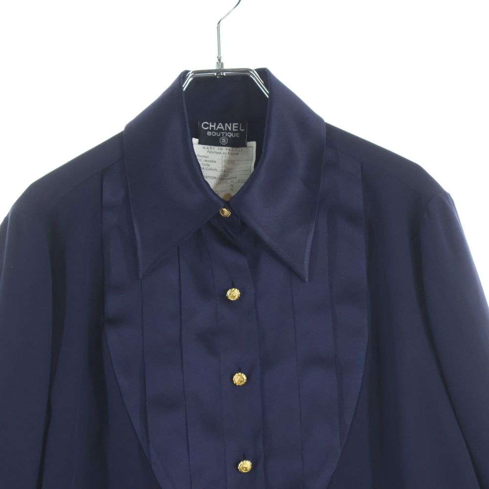 CHANEL (シャネル) ココマークボタンシルク プルオーバー 長袖シャツ