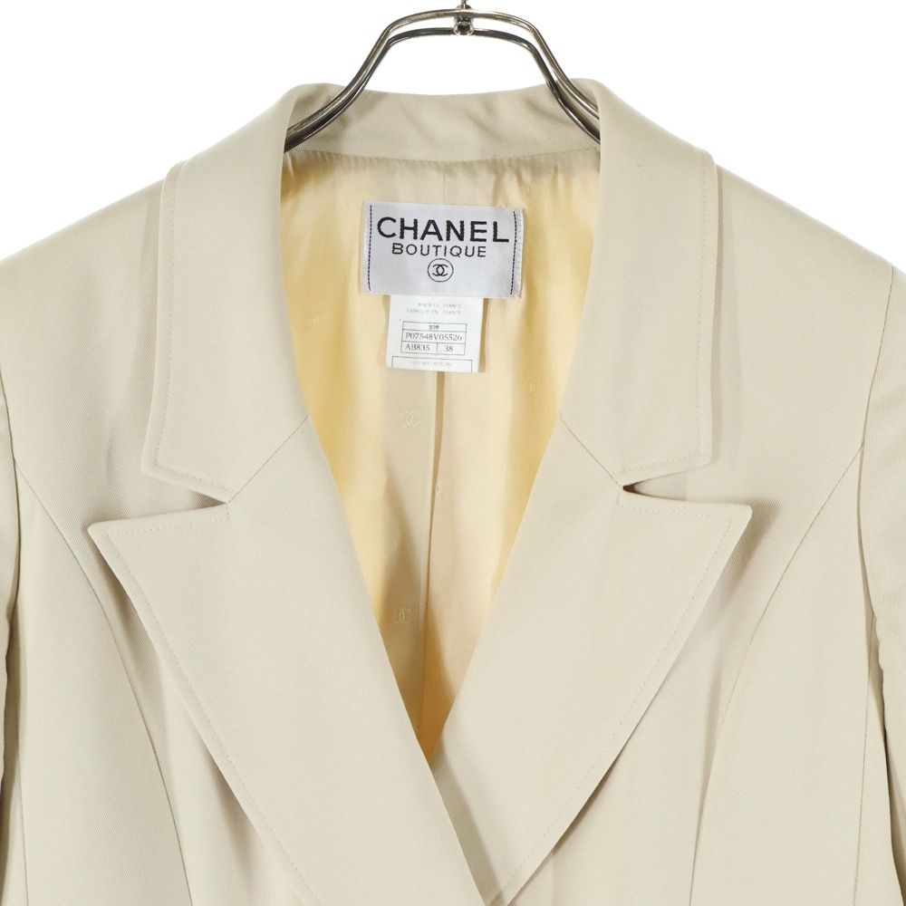 シャネル　ベージュ ダブルブレストジャケット CHANEL (シャネル) 97P スプリングコレクション ウール ダブルブレスト