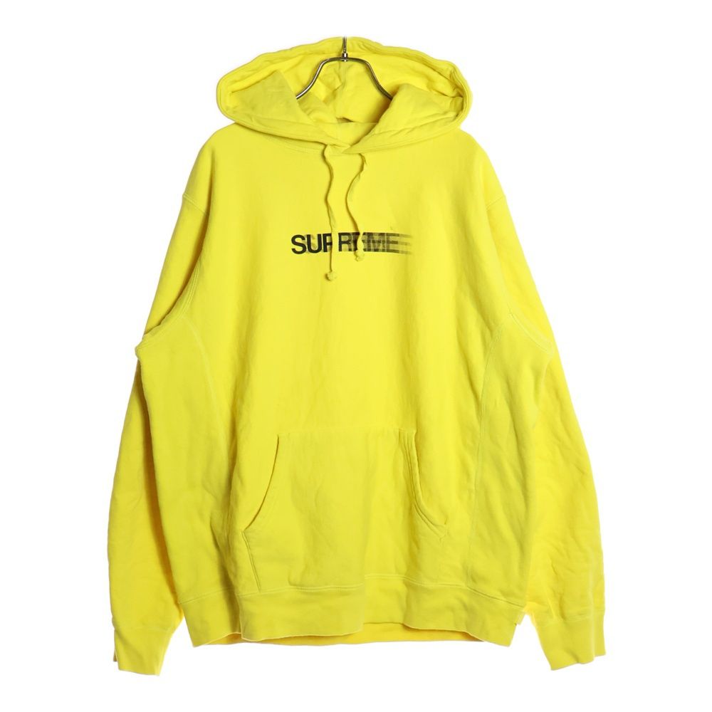 【中古】シュプリーム SUPREME パーカー スウェット 長袖 プルオーバー 裏起毛 ロゴ M 白 ホワイト 黄 イエロー SUPREME (シュプリーム) 20SS Motion Logo Hooded Sweatshirt