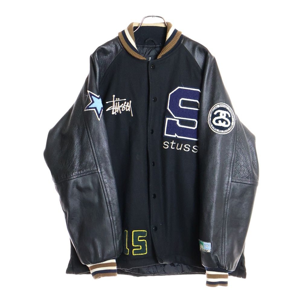 STUSSY (ステューシー) 90S 15周年 ロゴ刺繍 スタジアムジャケット