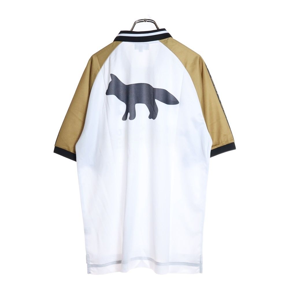 MAISON KITSUNE メゾンキツネ ×PLACES+FACES Beseball Tshirts ×プレイスズ+フェイスズ メッシュ Tシャツ 半袖カットソー ブラウン/ホワイト MAISON KITSUNE (メゾンキツネ) ×PLACES+FACES Beseball Tshirts