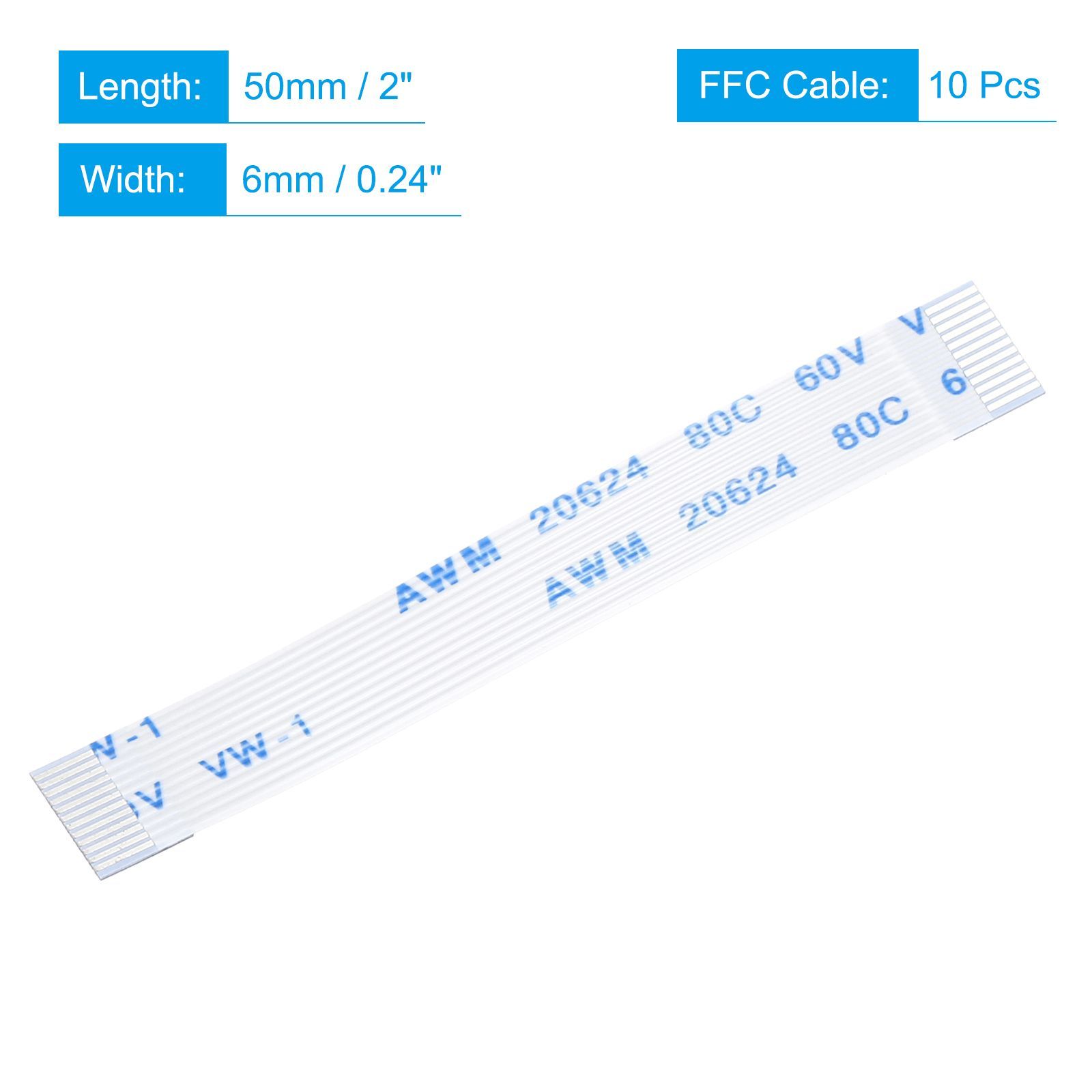 uxcell フラットケーブル 延長ワイヤー 柔軟 FFC FPCケーブル 12ピン