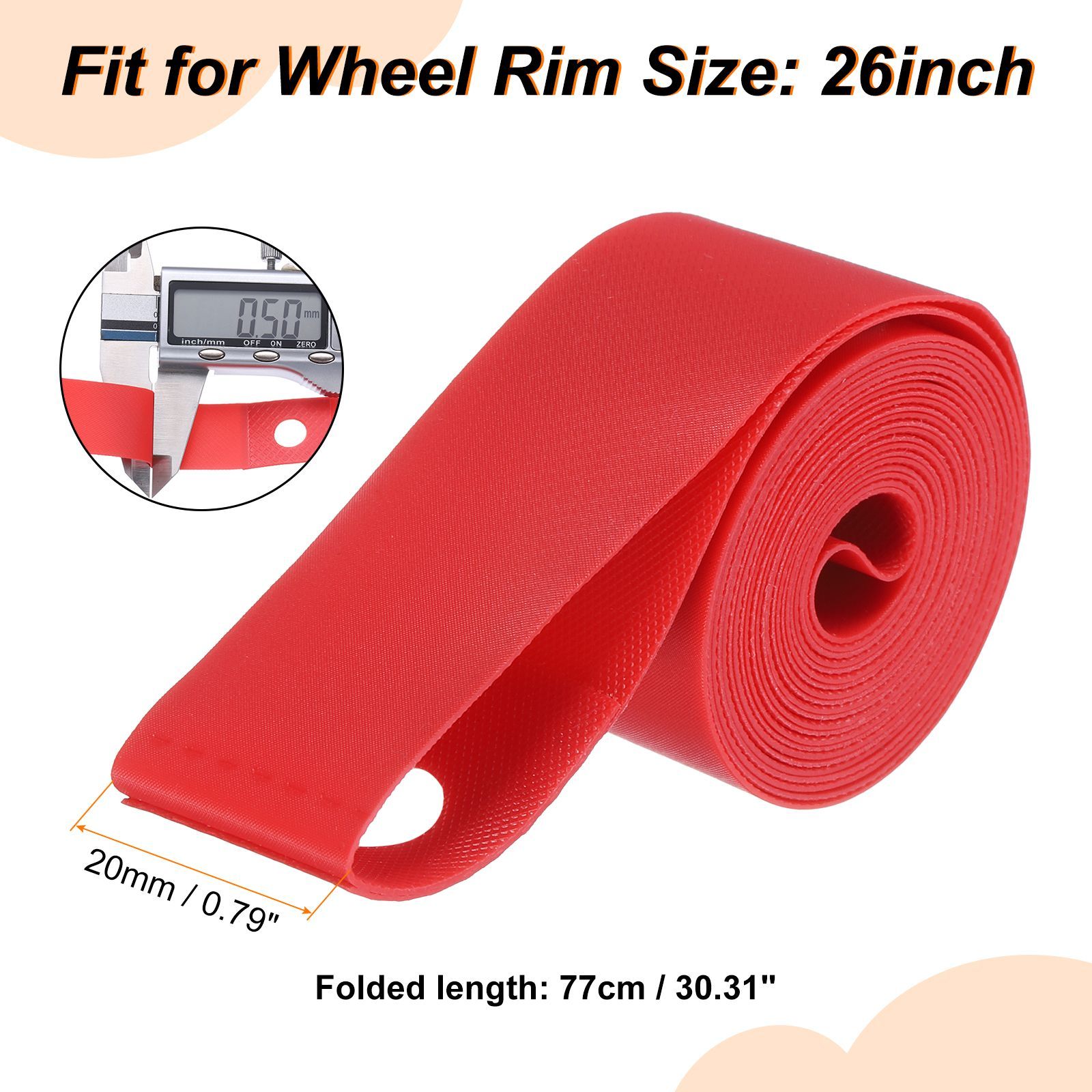 uxcell 自転車リムストリップ 26インチ x 20mm PVC バイクタイヤ