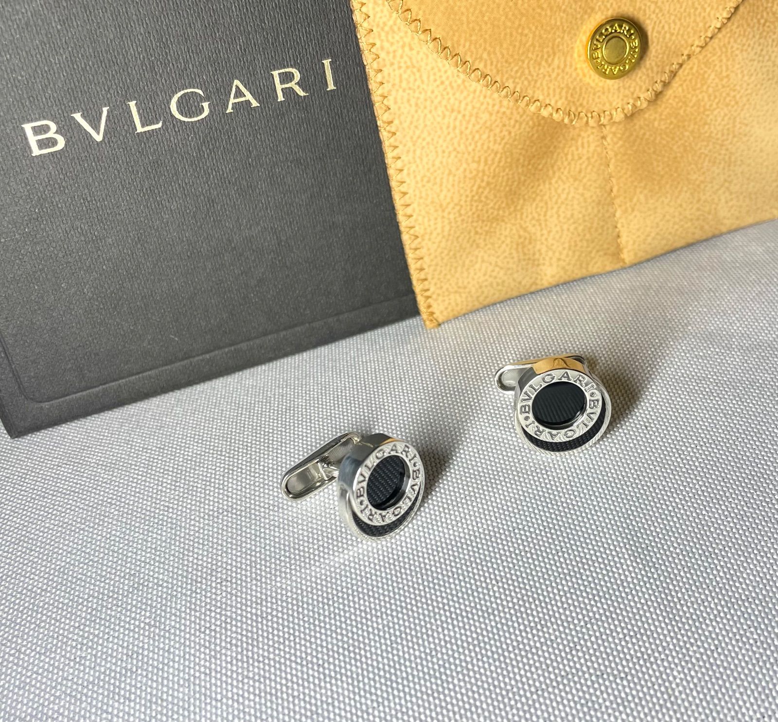 美品 BVLGARI ブルガリ B-ZERO ロゴ ブラックオニキス & スターリング