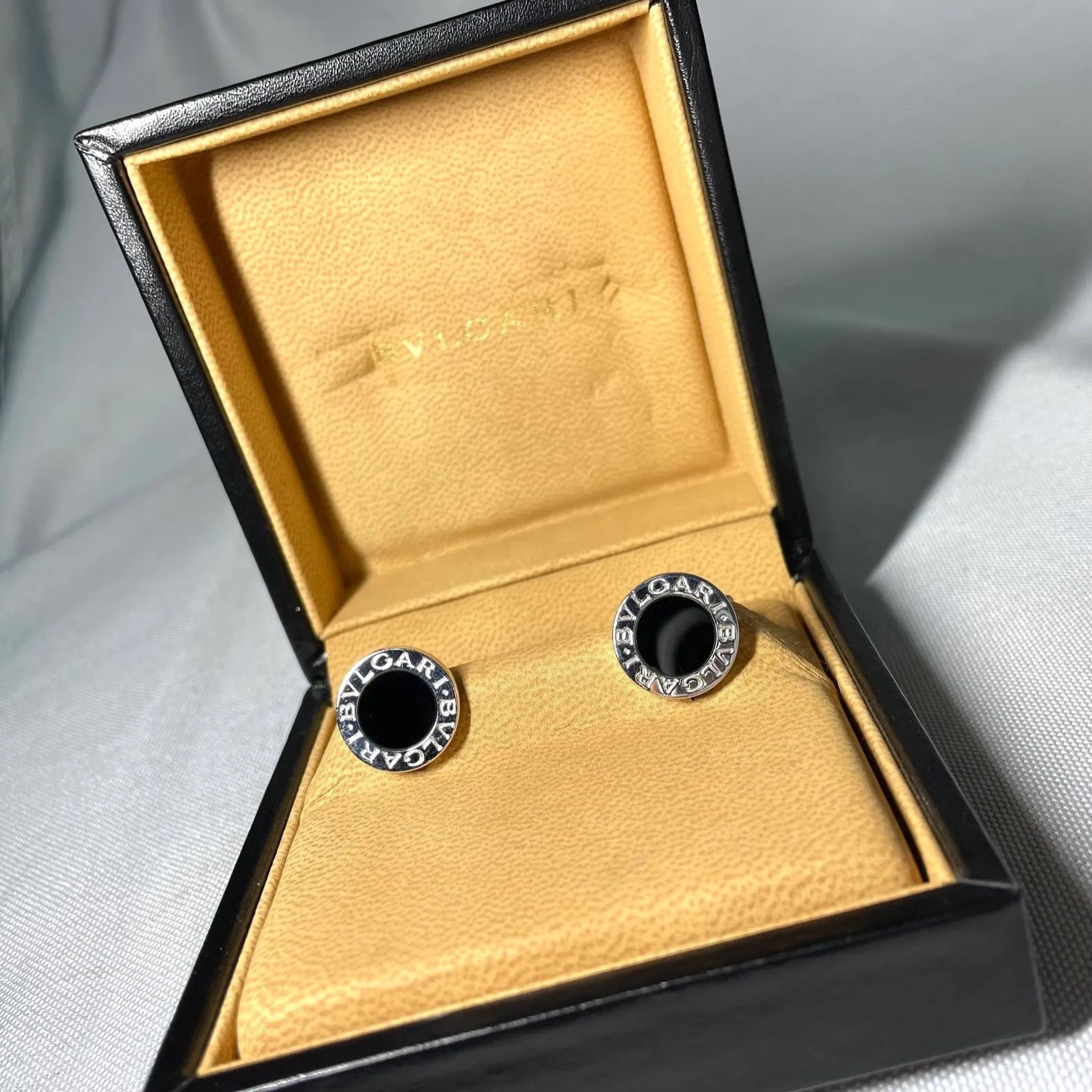 美品 BVLGARI ブルガリ B-ZERO ロゴ ブラックオニキス & スターリング